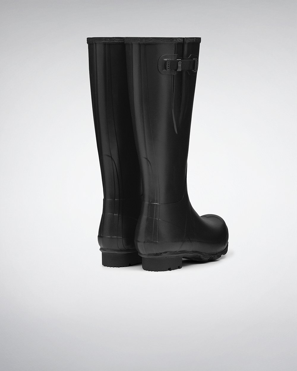 Mens Hunter Norris Field Side Adjustable - Tall Rain Boots Black - 7964-LAYQP